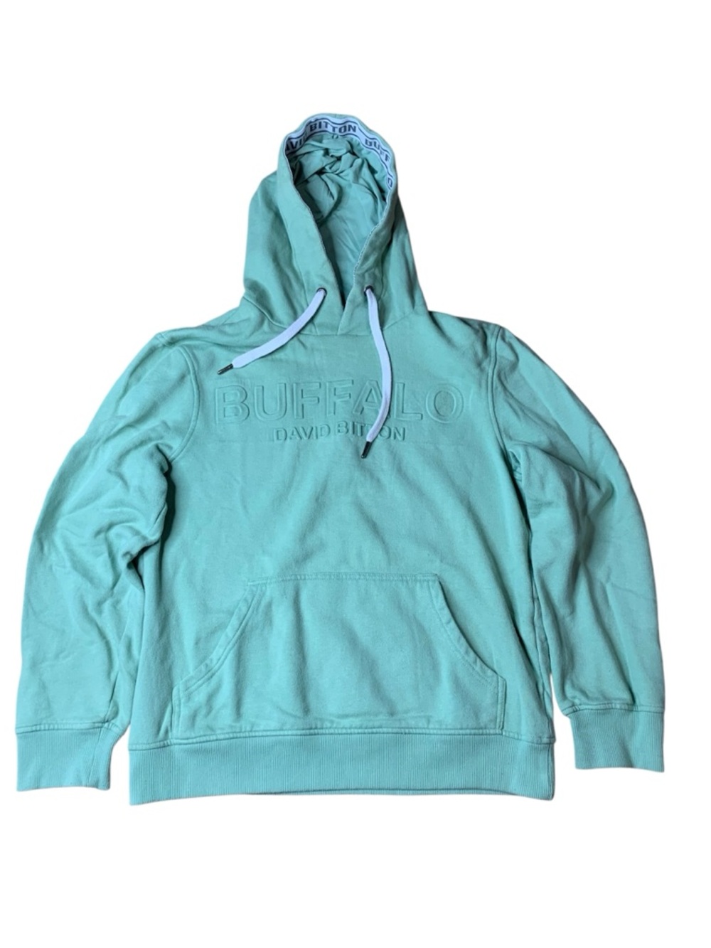 Buffalo David Bitton Mint Green Embossed Logo Hoodie - Size M